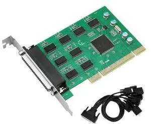 PCI Eight Serial Port Card RS232 Expansion DB9 Pin Adapter Card COM Communication Filtering Anti-interference and Anti-surge PCI Eight Serial Port Card RS232 Expansion DB9 Pin Adapter Card COM Communication Filtering Anti-interference and Anti-surge