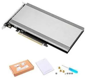 4 SSD M.2 X16 PCIe 3.0 X4 Expansion Card with Heatsink Supports 4 NVMe M.2 2280 Up to 128Gbps Support Bifurcation Motherboard 4 SSD M.2 X16 PCIe 3.0 X4 Expansion Card with Heatsink Supports 4 NVMe M.2 2280 Up to 128Gbps Support Bifurcation Motherboard
