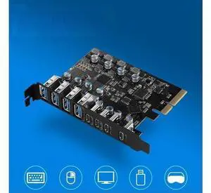 High-speed 20Gbps PCIE X4 to USB 3.2 Expansion Card - 4 Type-A and 4 Type-C USB Ports High-speed 20Gbps PCIE X4 to USB 3.2 Expansion Card - 4 Type-A and 4 Type-C USB Ports