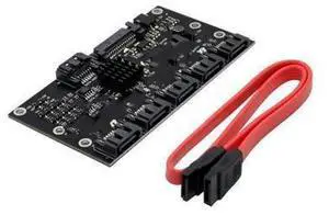 SATA Expansion Card 1 to 5 Port SATA3.0 Controller Card Motherboard 6Gbps Multiplier SATA Port Riser Card Adapter HDD SATA Expansion Card 1 to 5 Port SATA3.0 Controller Card Motherboard 6Gbps Multiplier SATA Port Riser Card Adapter HDD