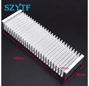 5pcs Heat sink 200*60*30MM (silver) high-quality aluminum heat sink and other special thicker amplifier 5pcs Heat sink 200*60*30MM (silver) high-quality aluminum heat sink and other special thicker amplifier