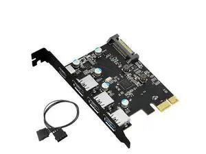 FOR PCIE Four-port USB 3.0 Adapter Card PCI-Ex1 To 4-port USB Expansion Card SATA Power Supply 720201 FOR PCIE Four-port USB 3.0 Adapter Card PCI-Ex1 To 4-port USB Expansion Card SATA Power Supply 720201