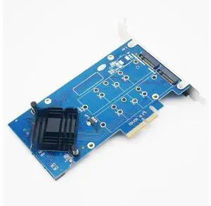 PCIe x4 to 2 PORTS SATA 3.0 + B key NGFF(m.2) RAID Card HyperDuo SATA port multiplier 88SE9230 SATA3.0 WIN10 Expanding heat sink PCIe x4 to 2 PORTS SATA 3.0 + B key NGFF(m.2) RAID Card HyperDuo SATA port multiplier 88SE9230 SATA3.0 WIN10 Expanding heat sink