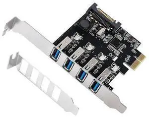 4 Ports USB 3.0 to PCI Express Expansion Card USB 3.0 PCI-e Controller Hub PC with 8 cm Low Profile Bracket 4 Ports USB 3.0 to PCI Express Expansion Card USB 3.0 PCI-e Controller Hub PC with 8 cm Low Profile Bracket