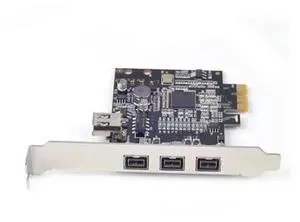 PCIE Combo 3x 1394b + 1x 1394a Firewire Ports PCI-Express Controller Card, 1394 card TI Chipset XI02213, 8 / 7 / OS PCIE Combo 3x 1394b + 1x 1394a Firewire Ports PCI-Express Controller Card, 1394 card TI Chipset XI02213, 8 / 7 / OS
