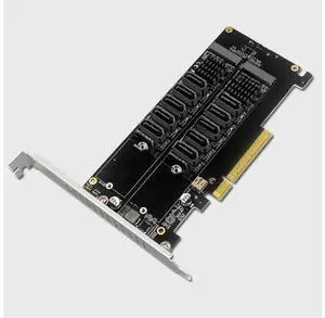PCI-E sata Expansion Card Dual NVME RAID PCI-E X8 Split Card to SATA 10-Port Adapter Pcie Card JMB585 Chipset PCI-E sata Expansion Card Dual NVME RAID PCI-E X8 Split Card to SATA 10-Port Adapter Pcie Card JMB585 Chipset