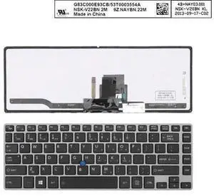 US Keyboard for TOSHIBA Tecra z40 a z40 b GRAY FRAME BLACK With Point Backlit US Keyboard for TOSHIBA Tecra z40 a z40 b GRAY FRAME BLACK With Point Backlit