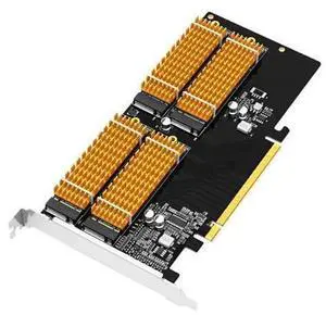KCSSD10 PCIE X16 Adapter Card M.2 NVMe Protocol 4 port MKEY SSD Solid-State Drive Array Cooling Adapter Card KCSSD10 PCIE X16 Adapter Card M.2 NVMe Protocol 4 port MKEY SSD Solid-State Drive Array Cooling Adapter Card