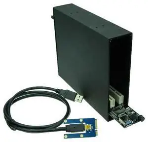 Mini PCIe to Dual PCI Bus Slot Adapter with case enclosure Mini PCIe to Dual PCI Bus Slot Adapter with case enclosure