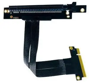 PCIE 4.0 X8 to X16 cable Silver Plated Gen4 Cable with 16Gbps Transfer Rate and Reversed 270 Degree Right Angle PCIE 4.0 X8 to X16 cable Silver Plated Gen4 Cable with 16Gbps Transfer Rate and Reversed 270 Degree Right Angle