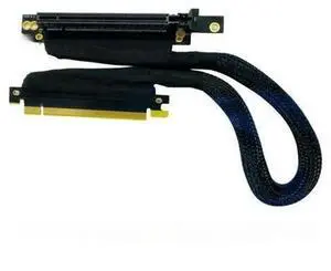 PCI-E 4.0 X16 Extension Cable Graphics Card with Braided Sleeve and Cable Management Tube gen4 Right side mesh 90 degree PCI-E 4.0 X16 Extension Cable Graphics Card with Braided Sleeve and Cable Management Tube gen4 Right side mesh 90 degree