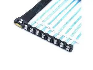 PCI-E SAS SFF-8654 8I to 8 Ports SATA 90 degree server hard drive Adapter cable PCI-E SAS SFF-8654 8I to 8 Ports SATA 90 degree server hard drive Adapter cable
