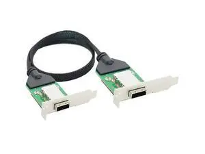 Mini SAS HD SFF-8088 26P PCBA Female with Low Profile Bracket to SFF-8088 female 12Gbps External Impedance 30AWG cable adapter Mini SAS HD SFF-8088 26P PCBA Female with Low Profile Bracket to SFF-8088 female 12Gbps External Impedance 30AWG cable adapter