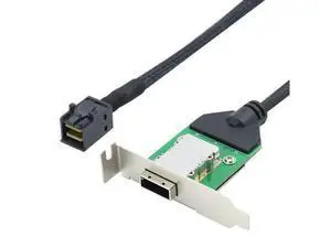 External Mini SAS HD SFF-8088 26P PCBA Female Adapter with Low Profile Bracket to SAS SFF-8643 12Gbps 30AWG cable External Mini SAS HD SFF-8088 26P PCBA Female Adapter with Low Profile Bracket to SAS SFF-8643 12Gbps 30AWG cable