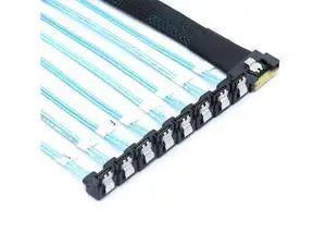 PCI-E SAS SFF-8654 8I To 8 Ports SATA 90 degree server hard drive Cable PCI-E SAS SFF-8654 8I To 8 Ports SATA 90 degree server hard drive Cable