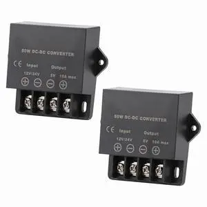 2PCS Mini DC 12/24V to 5V 10A/50W Power Converter Buck Power Module for Car | Small Size; ABS Shell; Passive Cooling; Quiet Operation; High Efficiency; 100,000-hour lifespan; Protective 2PCS Mini DC 12/24V to 5V 10A/50W Power Converter Buck Power Module for Car | Small Size; ABS Shell; Passive Cooling; Quiet Operation; High Efficiency; 100,000-hour lifespan; Protective