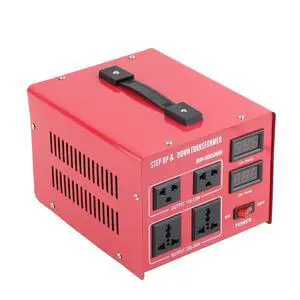 AC 110V to 220V or 220V to 110V 5000W Transformer Power Converter, Red | Bidirectional 110/220V Conversion; Overload/Short-circuit/Overheat Protection, Efficient Heat Dissipation, Portable Carry AC 110V to 220V or 220V to 110V 5000W Transformer Power Converter, Red | Bidirectional 110/220V Conversion; Overload/Short-circuit/Overheat Protection, Efficient Heat Dissipation, Portable Carry