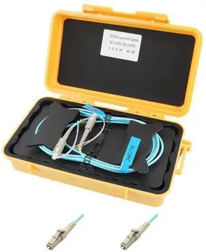 OTDR Launch Cable Box OM3 Fiber UPC LC to LC 150m Dead Zone Compensator | 50/125m, Multimode, Portable Toolbox, For Data Center tesT OTDR Launch Cable Box OM3 Fiber UPC LC to LC 150m Dead Zone Compensator | 50/125m, Multimode, Portable Toolbox, For Data Center tesT