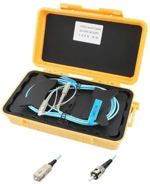 OTDR Launch Cable Box OM3 Fiber UPC SC to ST 150m Dead Zone Compensator | 50/125m, Multimode, Portable Toolbox, For Data Center tesT OTDR Launch Cable Box OM3 Fiber UPC SC to ST 150m Dead Zone Compensator | 50/125m, Multimode, Portable Toolbox, For Data Center tesT
