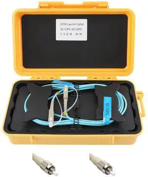 OM2 Optical Fiber OTDR Launch Cable Box FC/UPC to FC/UPC 500m/1640.42ft | OM2 High-bandwidth Fiber, 50/125m, 0.2dB/km Low Loss,OTDR Blind Zone Eliminator, Portable Suitcase, For Data Center Testing OM2 Optical Fiber OTDR Launch Cable Box FC/UPC to FC/UPC 500m/1640.42ft | OM2 High-bandwidth Fiber, 50/125m, 0.2dB/km Low Loss,OTDR Blind Zone Eliminator, Portable Suitcase, For Data Center Testing