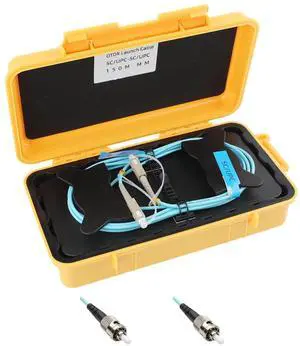 OM4 100G OTDR Launch Cable Box Test Tool ST/UPC to ST/UPC 300m/984.25ft | Multimode, 50/125m, OTDR Dead Zone CCompensation, Portable Storage Box, For Data Center Fiber testing OM4 100G OTDR Launch Cable Box Test Tool ST/UPC to ST/UPC 300m/984.25ft | Multimode, 50/125m, OTDR Dead Zone CCompensation, Portable Storage Box, For Data Center Fiber testing