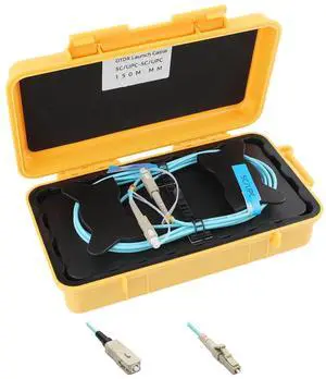 OM4 100G OTDR Launch Cable Box Test Tool SC/UPC to LC/UPC 150m/492.13ft | Multimode, 50/125m, OTDR Dead Zone CCompensation, Portable Storage Box, For Data Center Fiber testing OM4 100G OTDR Launch Cable Box Test Tool SC/UPC to LC/UPC 150m/492.13ft | Multimode, 50/125m, OTDR Dead Zone CCompensation, Portable Storage Box, For Data Center Fiber testing