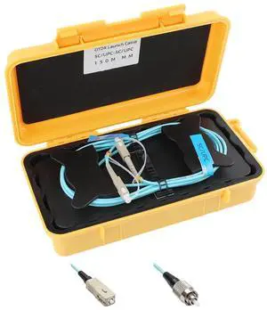 OM4 100G OTDR Launch Cable Box Test Tool SC/UPC to FC/UPC 500m/1640.42ft | Multimode, 50/125m, OTDR Dead Zone CCompensation, Portable Storage Box, For Data Center Fiber testing OM4 100G OTDR Launch Cable Box Test Tool SC/UPC to FC/UPC 500m/1640.42ft | Multimode, 50/125m, OTDR Dead Zone CCompensation, Portable Storage Box, For Data Center Fiber testing