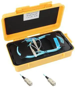 OM4 100G OTDR Launch Cable Box Test Tool SC/UPC to SC/UPC 500m/1640.42ft | Multimode, 50/125m, OTDR Dead Zone CCompensation, Portable Storage Box, For Data Center Fiber testing OM4 100G OTDR Launch Cable Box Test Tool SC/UPC to SC/UPC 500m/1640.42ft | Multimode, 50/125m, OTDR Dead Zone CCompensation, Portable Storage Box, For Data Center Fiber testing