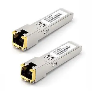 1.25G SFP to RJ45 Transceiver Module, Gigabit Copper SFP Module (2PCS) | 10/100/1000Mbps Adaptive, Hot Pluggable, High Compatibility 1.25G SFP to RJ45 Transceiver Module, Gigabit Copper SFP Module (2PCS) | 10/100/1000Mbps Adaptive, Hot Pluggable, High Compatibility
