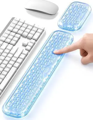Gel Wrist Rest Set for Keyboard and Mouse, Ergonomic Wrist Support | Cooling Gel Keyboard and Mouse Wrist Pads with Non-Slip Base for Typing, Gaming, Laptop, Home Office, Glacier Blue Gel Wrist Rest Set for Keyboard and Mouse, Ergonomic Wrist Support | Cooling Gel Keyboard and Mouse Wrist Pads with Non-Slip Base for Typing, Gaming, Laptop, Home Office, Glacier Blue