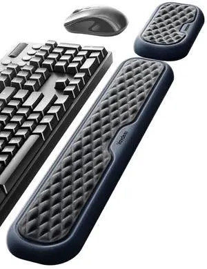 Wrist Rest for Keyboard and Mouse, Computer Ergonomic Wrist Support Pad, Soft Memory Foam Arm Cushion for Desk, Palm Hand Office Laptop Typing-Dark Black and Blue Wrist Rest for Keyboard and Mouse, Computer Ergonomic Wrist Support Pad, Soft Memory Foam Arm Cushion for Desk, Palm Hand Office Laptop Typing-Dark Black and Blue