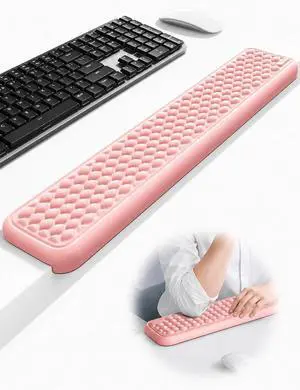 Ergonomic Full-Length L-Shaped Elbow Rest Pad, Desk Edge Pad, Pink | Soft Memory Foam Supports Elbow and Forearm, Desk Edge Cushion for Keyboard, Mouse, Office and Gaming Use Ergonomic Full-Length L-Shaped Elbow Rest Pad, Desk Edge Pad, Pink | Soft Memory Foam Supports Elbow and Forearm, Desk Edge Cushion for Keyboard, Mouse, Office and Gaming Use
