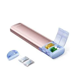 Metal Travel Pill Organizer Compact Weekly Pill Box for Daily Medication Portable Small Pill Case for Vitamins, Pills & Supplements (Rose Gold) Metal Travel Pill Organizer Compact Weekly Pill Box for Daily Medication Portable Small Pill Case for Vitamins, Pills & Supplements (Rose Gold)