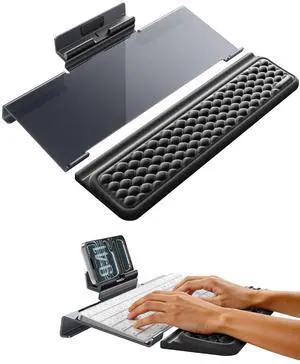 Wrist Rest with Keyboard Stand and Phone Holder, Keyboard Riser with Wrist Support, Ergonomic Computer Phone Stand Typing Cushion for Desk, Tilted Lifter Tray Set Office Home Gaming Acrylic Wrist Rest with Keyboard Stand and Phone Holder, Keyboard Riser with Wrist Support, Ergonomic Computer Phone Stand Typing Cushion for Desk, Tilted Lifter Tray Set Office Home Gaming Acrylic