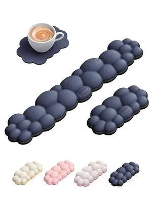 Cloud Keyboard Wrist Rest Set Ergonomic Memory Foam Wrist Pad for Computer, Laptop & Gaming, Non-Slip Cute Desk Accessories for Office(Keyboard Rest + Mouse Rest + Coaster) Cloud Keyboard Wrist Rest Set Ergonomic Memory Foam Wrist Pad for Computer, Laptop & Gaming, Non-Slip Cute Desk Accessories for Office(Keyboard Rest + Mouse Rest + Coaster)