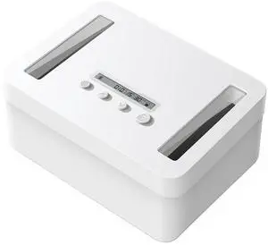 Metal Timed Lock Box for Phones, No-Override Timer, Child Lock, LED | White port-free enclosure with up to 365-day settings, USB-C or 4 AA battery power and an emergency unlock option Metal Timed Lock Box for Phones, No-Override Timer, Child Lock, LED | White port-free enclosure with up to 365-day settings, USB-C or 4 AA battery power and an emergency unlock option
