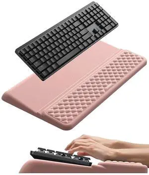 Wrist Rest with Keyboard Stand, Computer Wrist Support Pad, Ergonomic Keyboard Riser Holder Lifter Tray with Wrist Pad, Memory Foam Desk Cushion, Palm Hand Typing for Office Home School-Pink Wrist Rest with Keyboard Stand, Computer Wrist Support Pad, Ergonomic Keyboard Riser Holder Lifter Tray with Wrist Pad, Memory Foam Desk Cushion, Palm Hand Typing for Office Home School-Pink