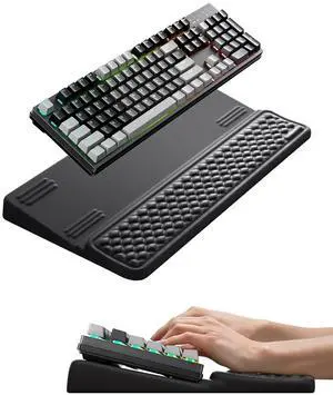 Extra-Large Keyboard Wrist Rest, Ergonomic Keyboard Stand with Wrist Rest, Ergonomic Keyboard Riser with Soft Memory Foam Cushion for Typing, Gaming, Home Office, Carpal Tunnel Pain Relief Extra-Large Keyboard Wrist Rest, Ergonomic Keyboard Stand with Wrist Rest, Ergonomic Keyboard Riser with Soft Memory Foam Cushion for Typing, Gaming, Home Office, Carpal Tunnel Pain Relief