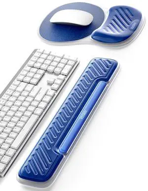 Ergonomic Gel Keyboard Wrist Rest and Mouse Pad with Wrist Rest Set | Cooling Gel Wrist Support for Comfortable Typing, Gaming and Remote Work with Non-slip Base for Stable Desk Use, Blue Ergonomic Gel Keyboard Wrist Rest and Mouse Pad with Wrist Rest Set | Cooling Gel Wrist Support for Comfortable Typing, Gaming and Remote Work with Non-slip Base for Stable Desk Use, Blue