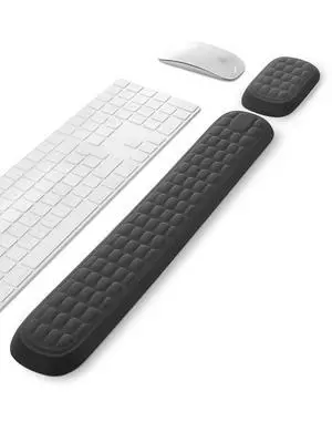 Wrist Rest Set Keyboard and Mouse Wrist Rest, Ergonomic Gel Pad for Desk, Memory Foam Support for Office, Gaming, Computer, Laptop, Mac - Black Wrist Rest Set Keyboard and Mouse Wrist Rest, Ergonomic Gel Pad for Desk, Memory Foam Support for Office, Gaming, Computer, Laptop, Mac - Black