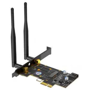 M.2 NGFF Key A to PCIe 1x Adapter Card Wi Fi Module Extension Support 3160, 3165, 7260, 7265, 8260, 8265, 9260, AX200, AX210 Module M.2 NGFF Key A to PCIe 1x Adapter Card Wi Fi Module Extension Support 3160, 3165, 7260, 7265, 8260, 8265, 9260, AX200, AX210 Module