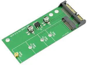 SATA 3 to M.2 (NGFF) SSD 7+5 Pin Connector Converter Adapter Card M2 to SATA III Expansion Card B Key Support 30/42/60/80mm (Green) SATA 3 to M.2 (NGFF) SSD 7+5 Pin Connector Converter Adapter Card M2 to SATA III Expansion Card B Key Support 30/42/60/80mm (Green)