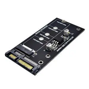 SATA 3 to M.2 (NGFF) SSD 7+5 Pin Connector Converter Adapter Card M2 to SATA III Expansion Card B Key Support 30/42/60/80mm (Black) SATA 3 to M.2 (NGFF) SSD 7+5 Pin Connector Converter Adapter Card M2 to SATA III Expansion Card B Key Support 30/42/60/80mm (Black)