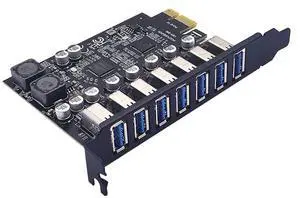 USB 3.2 PCI Express Card PCIe to 7 Ports Gen1 19Pin Expansion Adapter PCI-e x1 5Gbps for Desktop USB 3.2 PCI Express Card PCIe to 7 Ports Gen1 19Pin Expansion Adapter PCI-e x1 5Gbps for Desktop