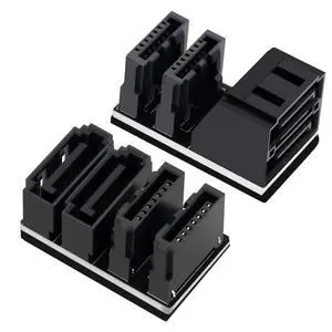 Mainboard SATA Adapter 6Gbps 7Pin Female to Male 90° /180° Angled Adapter Single/Double SATA Interface for Desktop (Dual SATA 90°+180°) Mainboard SATA Adapter 6Gbps 7Pin Female to Male 90° /180° Angled Adapter Single/Double SATA Interface for Desktop (Dual SATA 90°+180°)