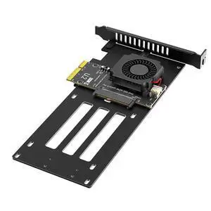 PCIe 5.0 x4 to U.2 / U.3 SSD Adapter Card 16Gbps Bandwidth with Cooling Fan Compatible with 2.5-inch U.2 U.3 SSD Desktop Server (to U.2 SFF-8639) PCIe 5.0 x4 to U.2 / U.3 SSD Adapter Card 16Gbps Bandwidth with Cooling Fan Compatible with 2.5-inch U.2 U.3 SSD Desktop Server (to U.2 SFF-8639)