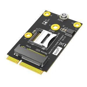 Mini PCI-E to TF Card USB2.0 + M.2 Key-M SSD Adapter Compatible with NAS Industrial Control Motherboard, NVMe 2230 SSD Mini PCI-E to TF Card USB2.0 + M.2 Key-M SSD Adapter Compatible with NAS Industrial Control Motherboard, NVMe 2230 SSD
