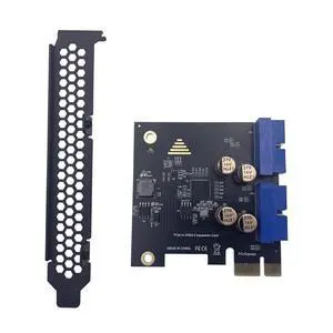 Front-Panel PCI-E X1 to Dual USB-A Adapter USB 3.0 5Gbps High Speed Expansion for Desktop Support x1 x4 x8 x16 (19Pin - No Power Required) Front-Panel PCI-E X1 to Dual USB-A Adapter USB 3.0 5Gbps High Speed Expansion for Desktop Support x1 x4 x8 x16 (19Pin - No Power Required)