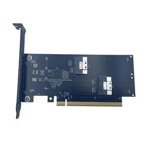 PCI-E 16x to SFF-8654 8i Adapter SlimSAS 4.0 24GB/S Support Gen4 X8+X8, X4+X4+X4+X4 External Split (Adapter Card) PCI-E 16x to SFF-8654 8i Adapter SlimSAS 4.0 24GB/S Support Gen4 X8+X8, X4+X4+X4+X4 External Split (Adapter Card)