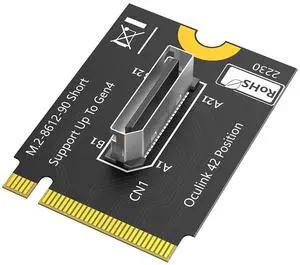M.2 Key M PCI-e 4.0 x4 to SFF-8611/8612 4i Host Adapter Compatible with NVMe SSD and eGPU (Vertical Short Type B) M.2 Key M PCI-e 4.0 x4 to SFF-8611/8612 4i Host Adapter Compatible with NVMe SSD and eGPU (Vertical Short Type B)